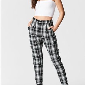 LF MAGS AND PYE BLACK AND WHITE PLAID PANTS